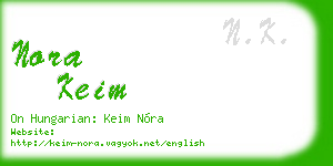 nora keim business card